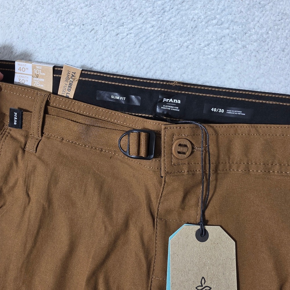 NEW Prana Stretch Zion Slim Pant II Mens 40/30 Sepia Brown Hiking Taper Stretch - Picture 2 of 12